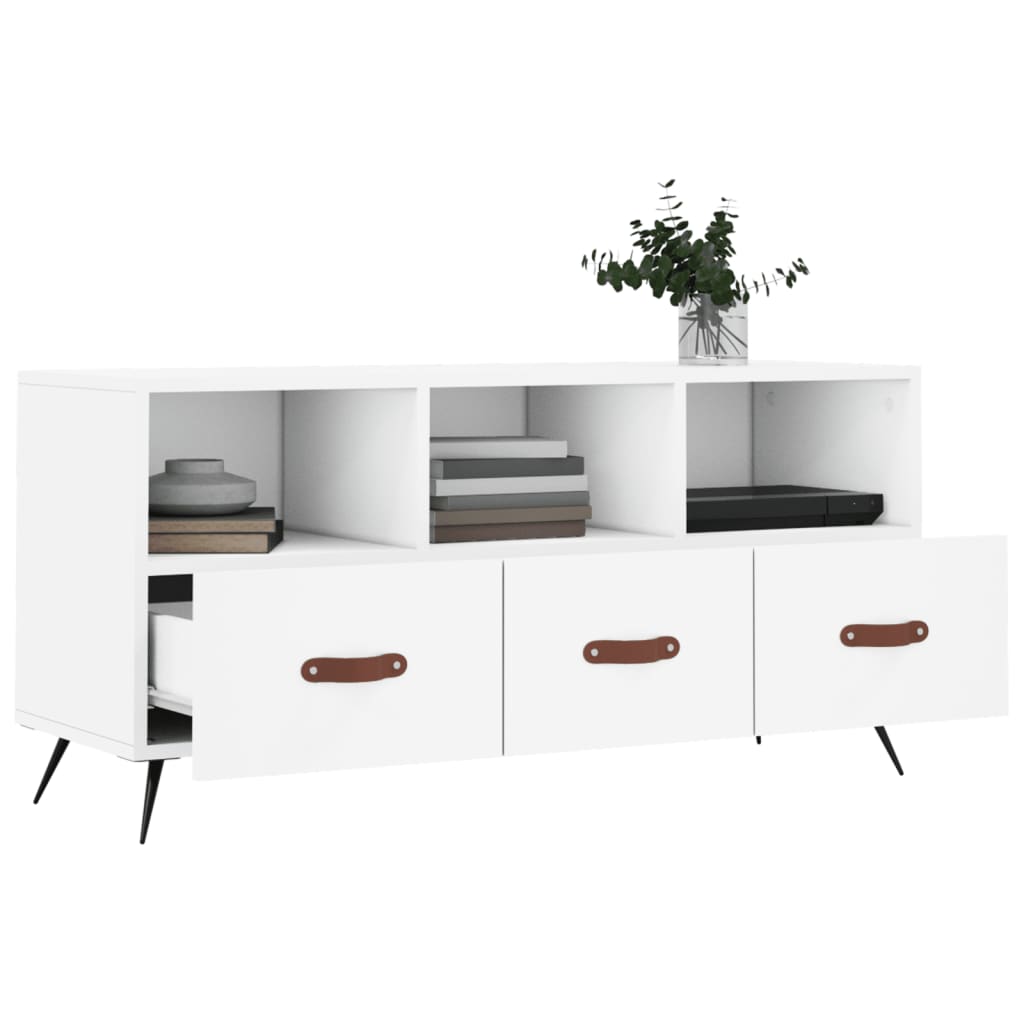 Mobile Porta TV Bianco 102x36x50 cm in Legno Multistrato - homemem39