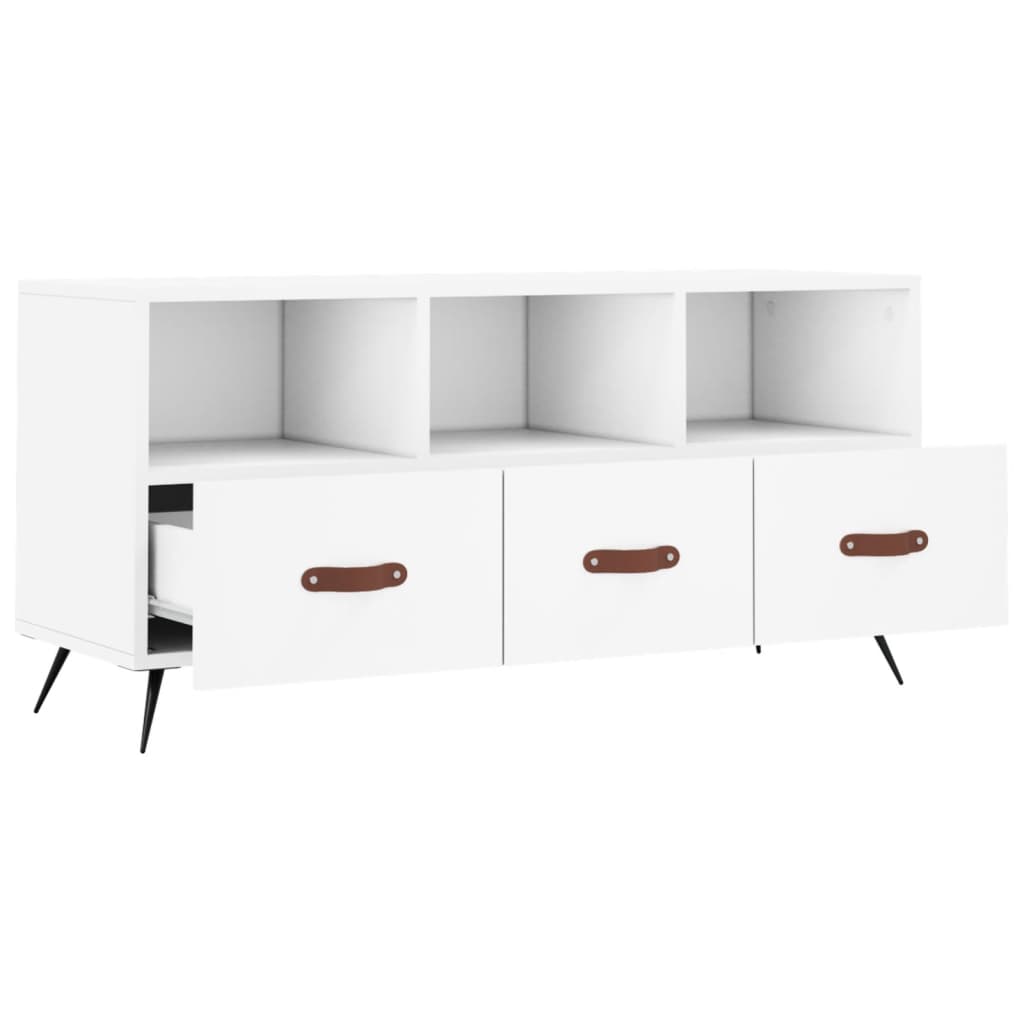 Mobile Porta TV Bianco 102x36x50 cm in Legno Multistrato - homemem39