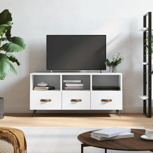 Mobile Porta TV Bianco 102x36x50 cm in Legno Multistrato - homemem39