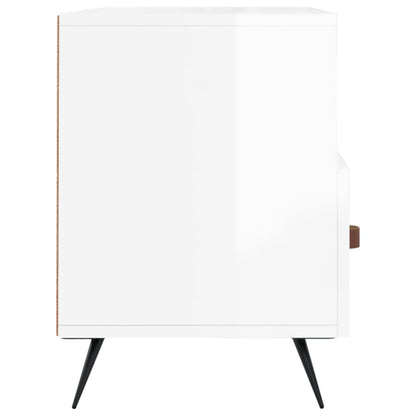 Mobile Porta TV Bianco Lucido 102x36x50 cm in Legno Multistrato - homemem39