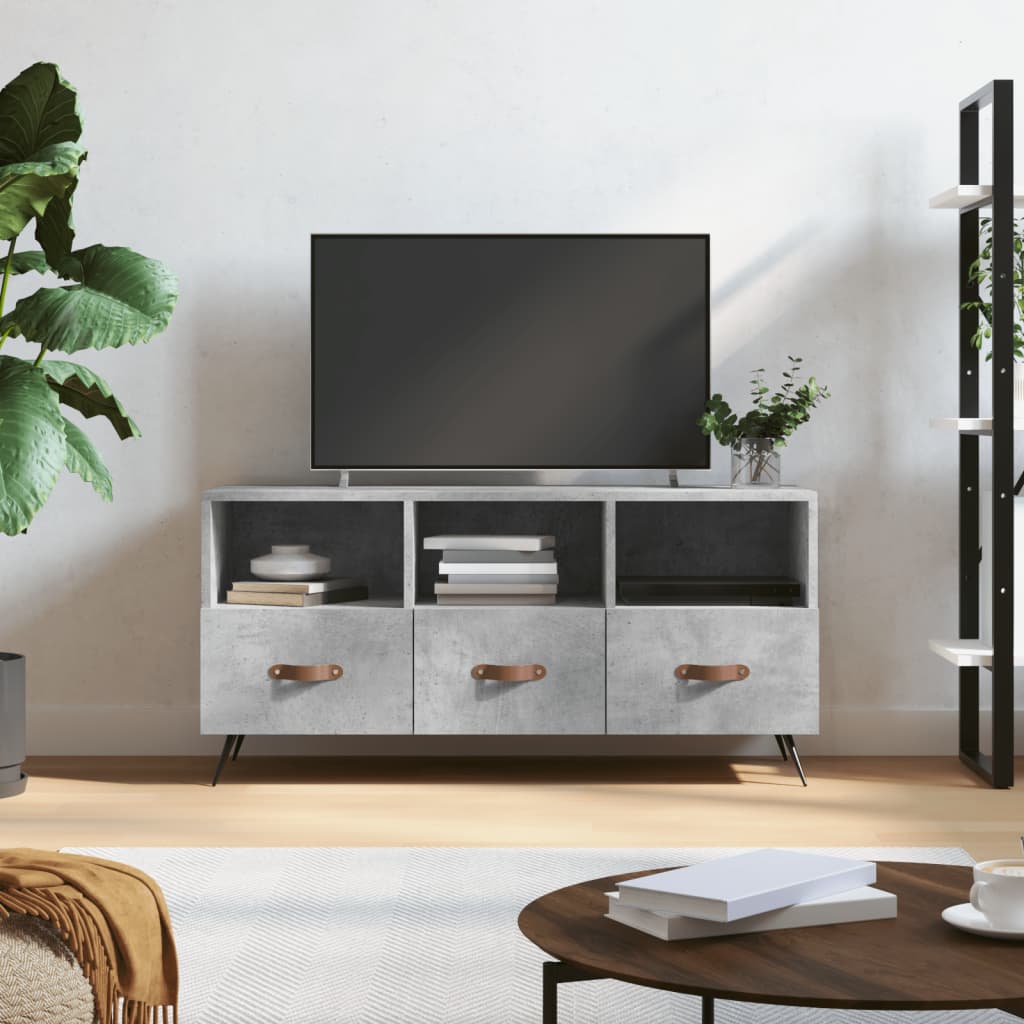 Mobile Porta TV Grigio Cemento 102x36x50 cm Legno Multistrato - homemem39