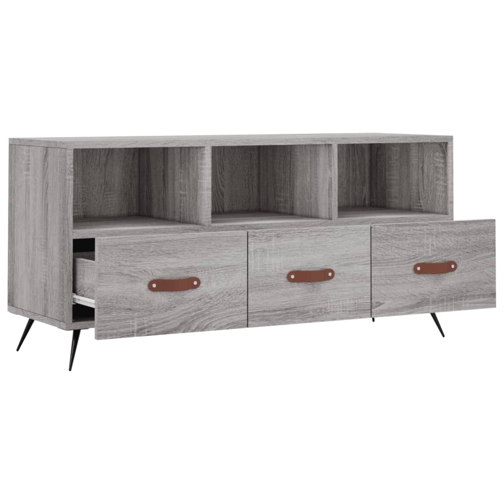 Mobile TV Grigio Sonoma 102x36x50 cm in Legno Multistrato - homemem39