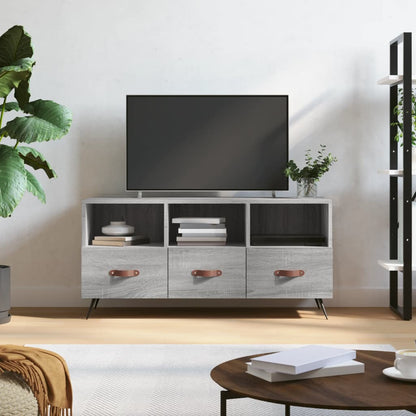 Mobile TV Grigio Sonoma 102x36x50 cm in Legno Multistrato - homemem39