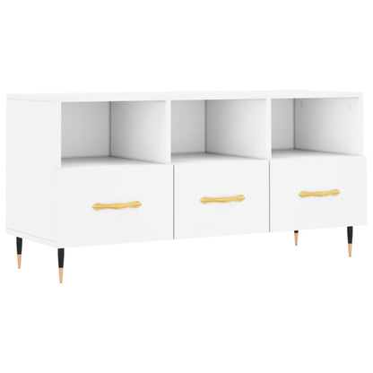 Mobile Porta TV Bianco 102x36x50 cm in Legno Multistrato - homemem39