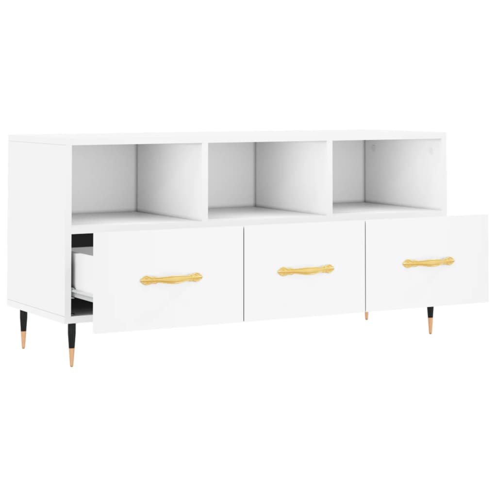 Mobile Porta TV Bianco 102x36x50 cm in Legno Multistrato - homemem39