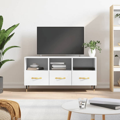 Mobile Porta TV Bianco 102x36x50 cm in Legno Multistrato - homemem39