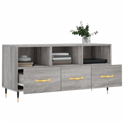 Mobile TV Grigio Sonoma 102x36x50 cm in Legno Multistrato - homemem39