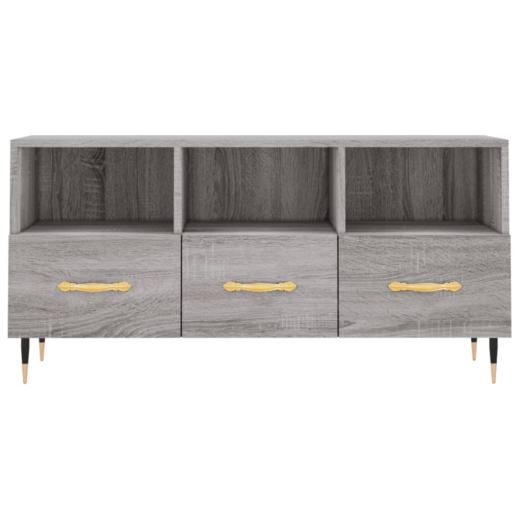 Mobile TV Grigio Sonoma 102x36x50 cm in Legno Multistrato - homemem39