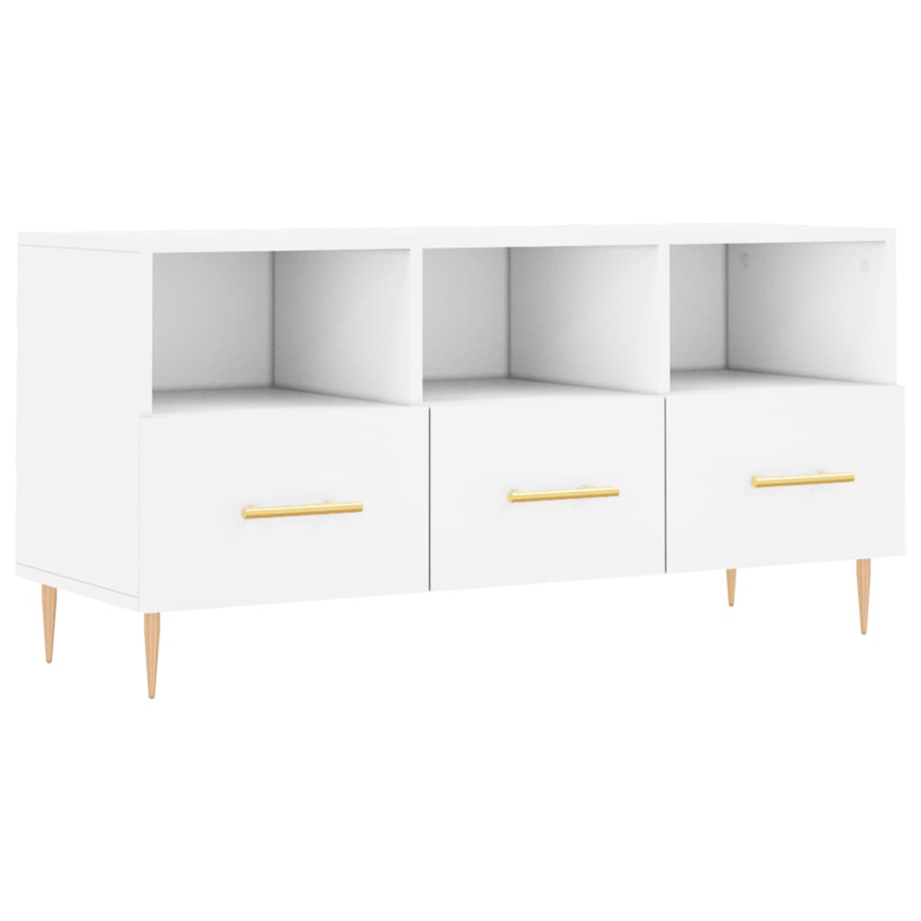 Mobile Porta TV Bianco 102x36x50 cm in Legno Multistrato - homemem39