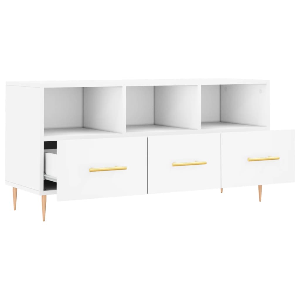 Mobile Porta TV Bianco 102x36x50 cm in Legno Multistrato - homemem39