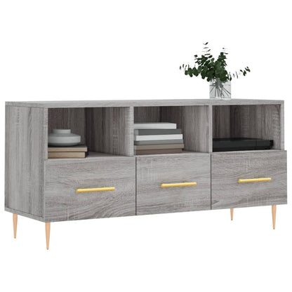 Mobile TV Grigio Sonoma 102x36x50 cm in Legno Multistrato - homemem39