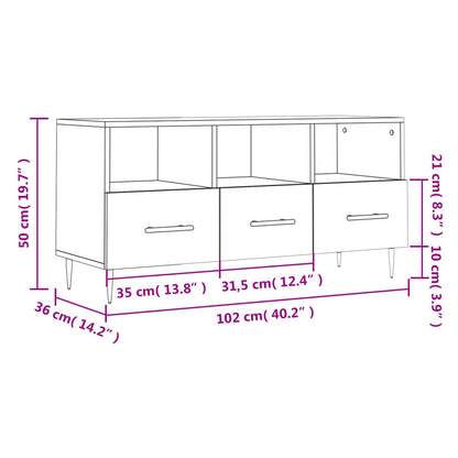 Mobile TV Rovere Marrone 102x36x50 cm in Legno Multistrato - homemem39