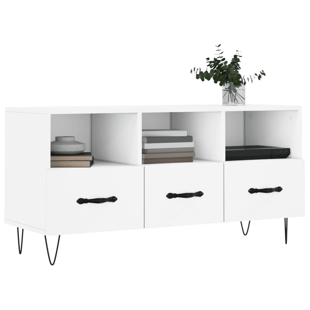 Mobile Porta TV Bianco 102x36x50 cm in Legno Multistrato - homemem39