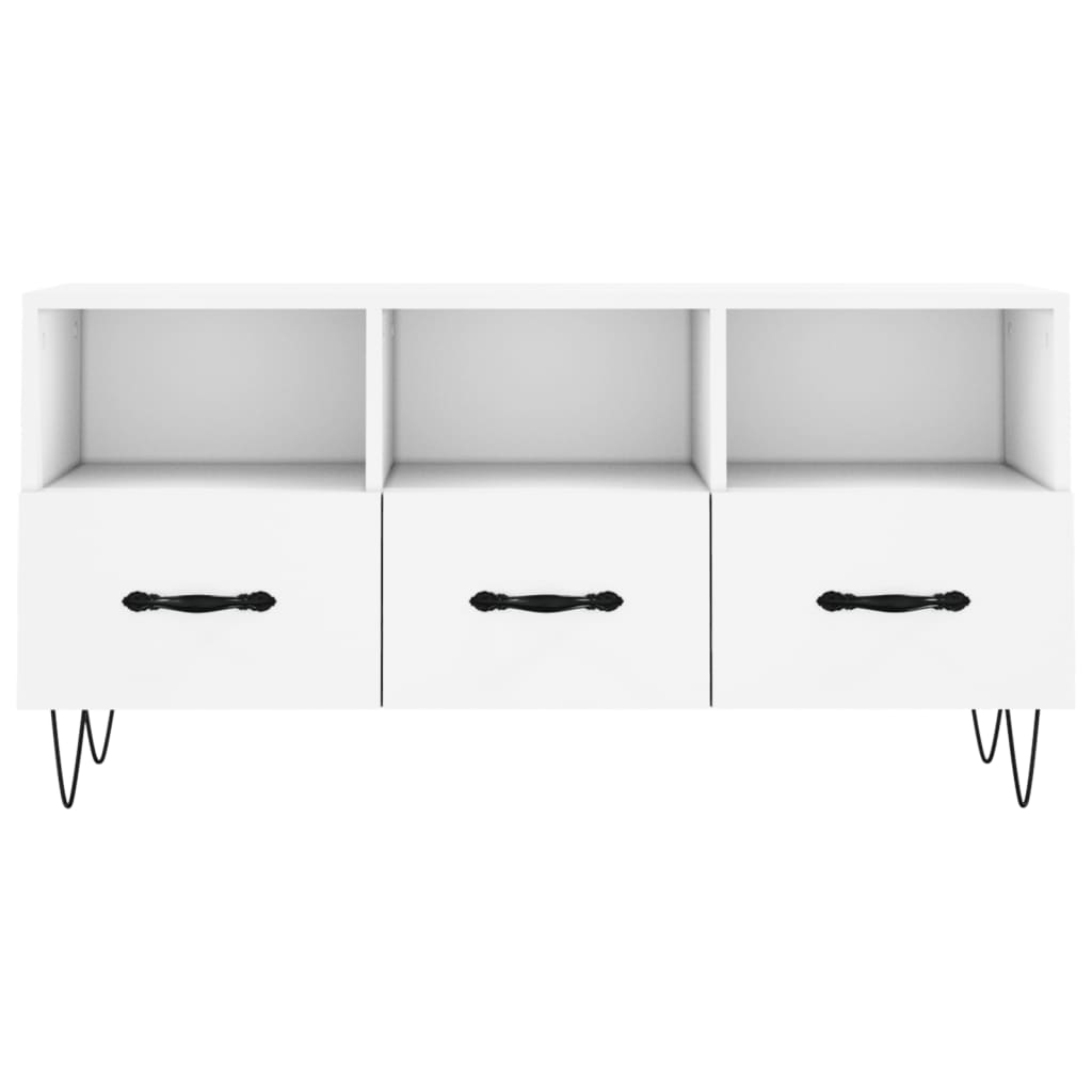 Mobile Porta TV Bianco 102x36x50 cm in Legno Multistrato - homemem39