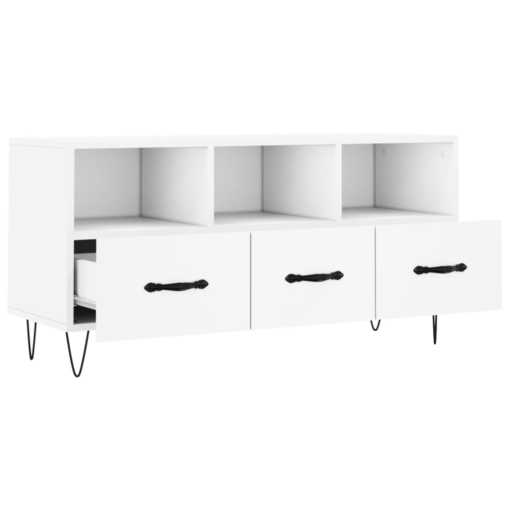 Mobile Porta TV Bianco 102x36x50 cm in Legno Multistrato - homemem39