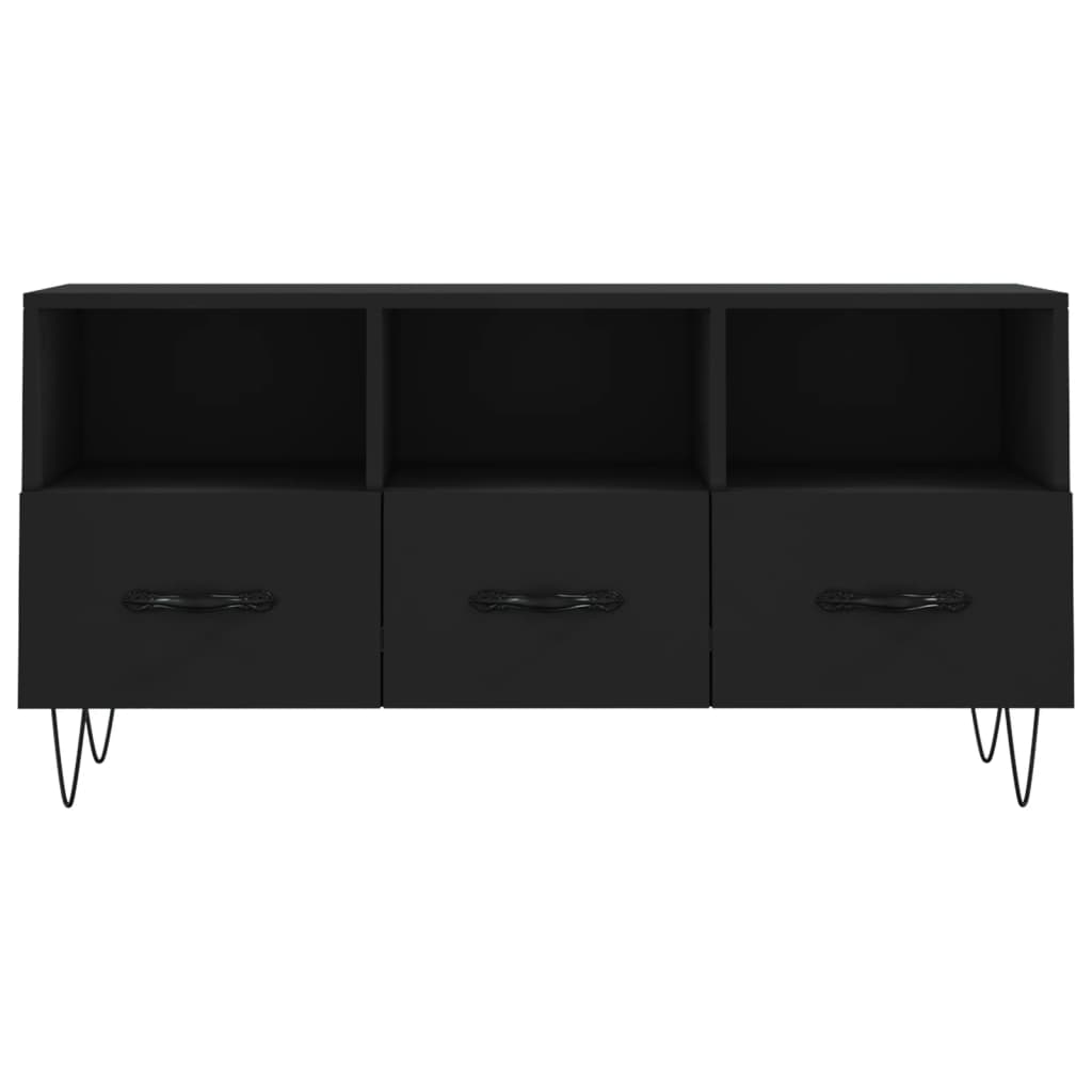 Mobile Porta TV Nero 102x36x50 cm in Legno Multistrato - homemem39