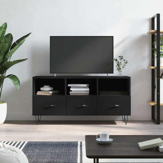 Mobile Porta TV Nero 102x36x50 cm in Legno Multistrato - homemem39