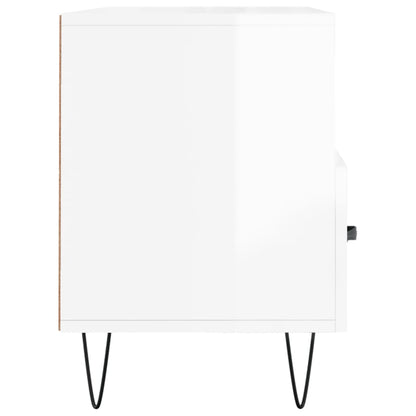 Mobile Porta TV Bianco Lucido 102x36x50 cm in Legno Multistrato - homemem39