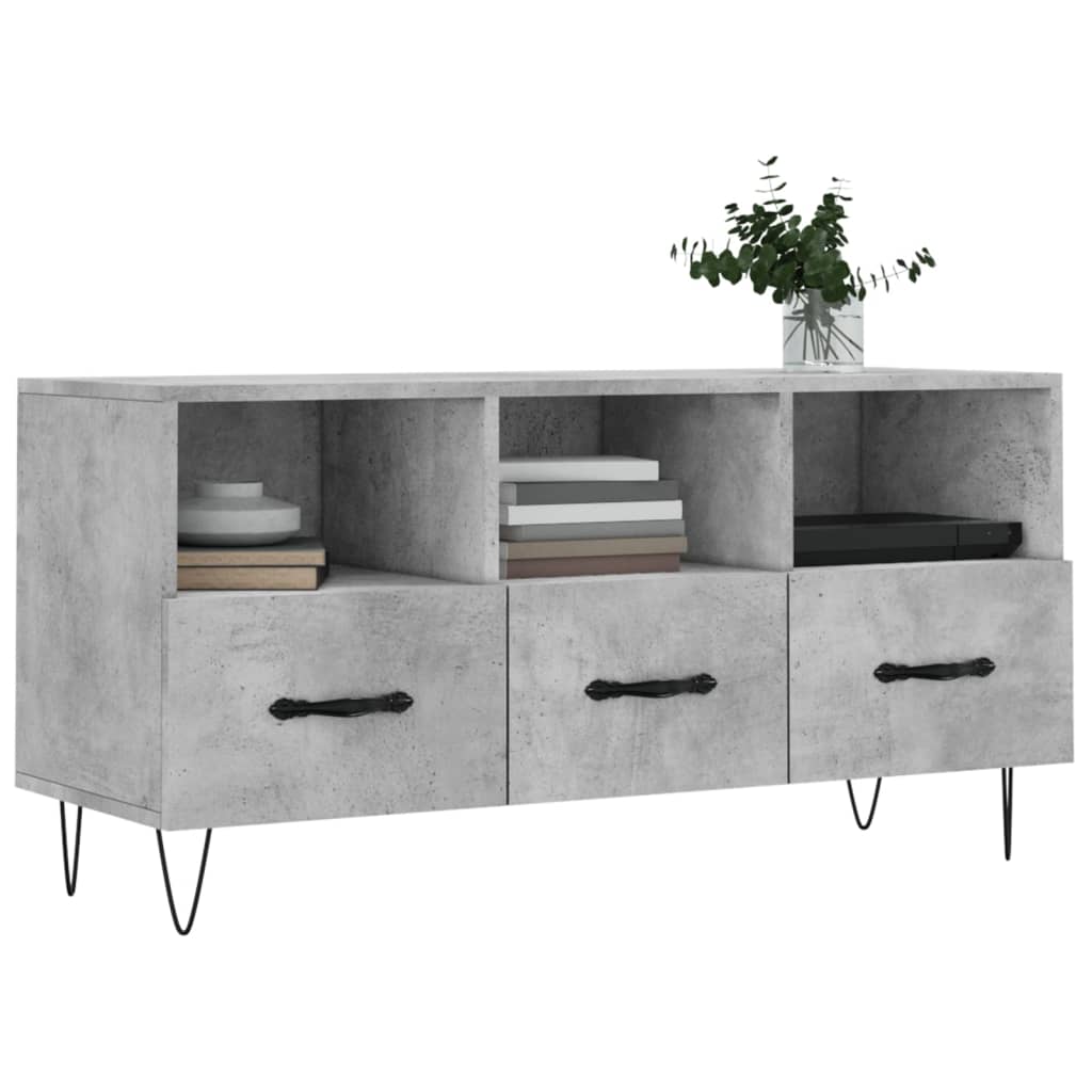 Mobile Porta TV Grigio Cemento 102x36x50 cm Legno Multistrato - homemem39