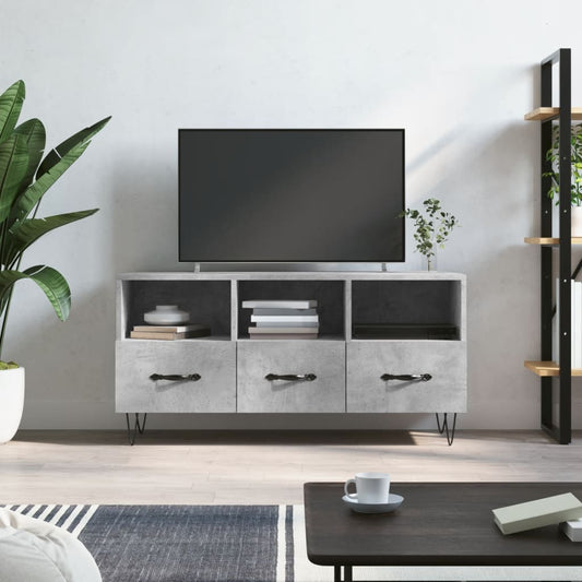 Mobile Porta TV Grigio Cemento 102x36x50 cm Legno Multistrato - homemem39