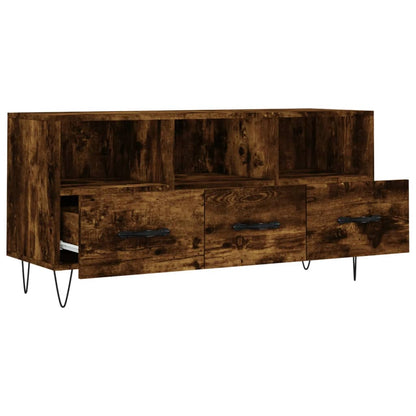 Mobile Porta TV Rovere Fumo 102x36x50 cm in Legno Multistrato - homemem39