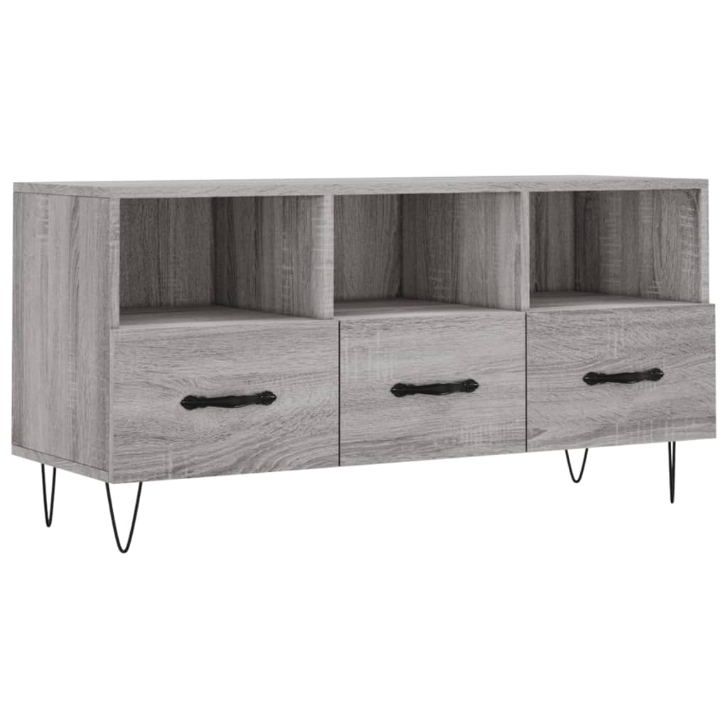 Mobile TV Grigio Sonoma 102x36x50 cm in Legno Multistrato - homemem39