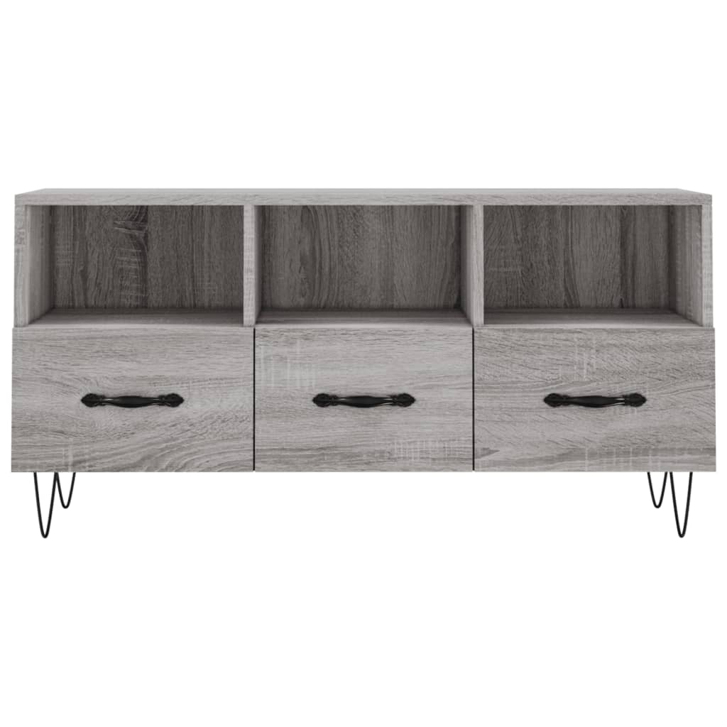 Mobile TV Grigio Sonoma 102x36x50 cm in Legno Multistrato - homemem39