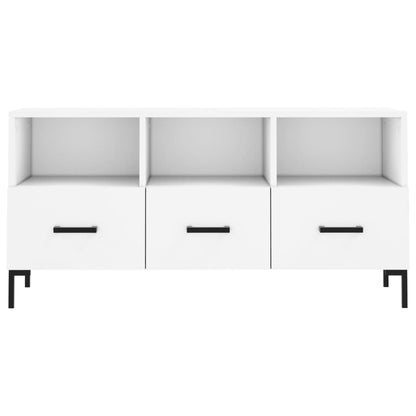 Mobile Porta TV Bianco 102x36x50 cm in Legno Multistrato - homemem39