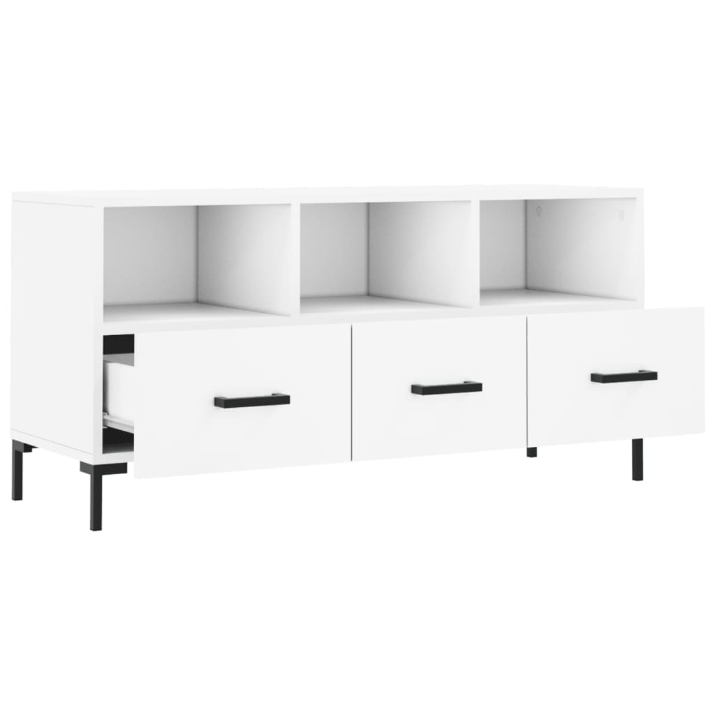 Mobile Porta TV Bianco 102x36x50 cm in Legno Multistrato - homemem39