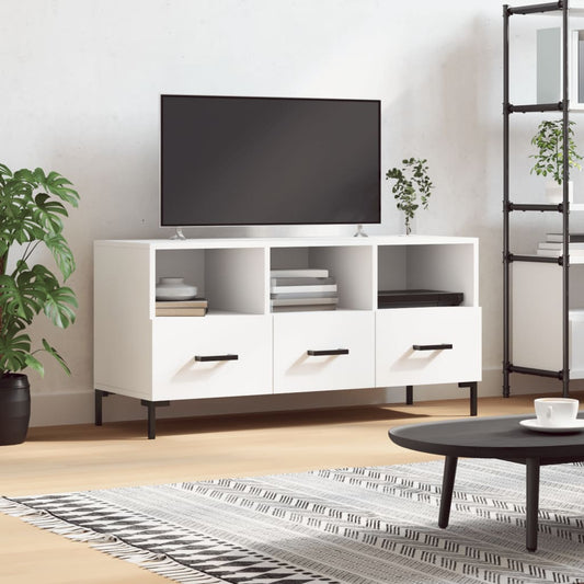 Mobile Porta TV Bianco 102x36x50 cm in Legno Multistrato - homemem39