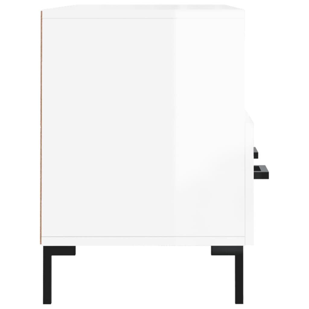Mobile Porta TV Bianco Lucido 102x36x50 cm in Legno Multistrato - homemem39