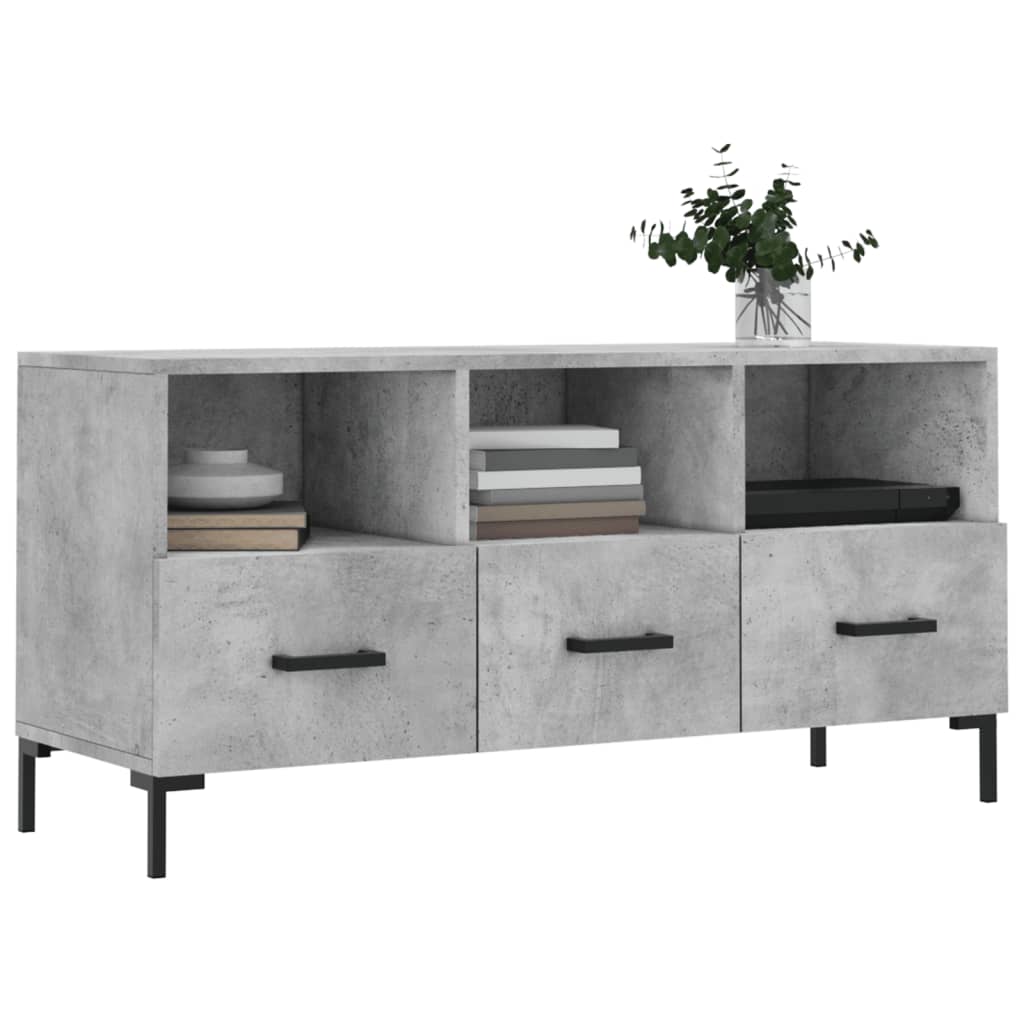 Mobile Porta TV Grigio Cemento 102x36x50 cm Legno Multistrato - homemem39