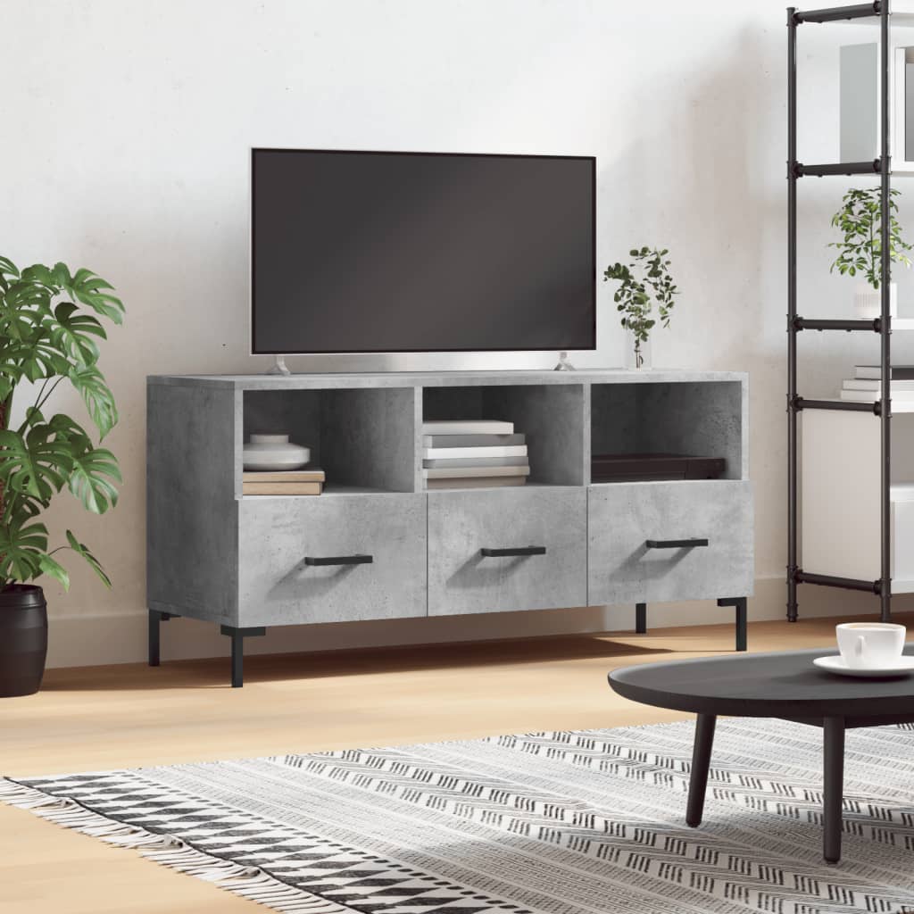 Mobile Porta TV Grigio Cemento 102x36x50 cm Legno Multistrato - homemem39