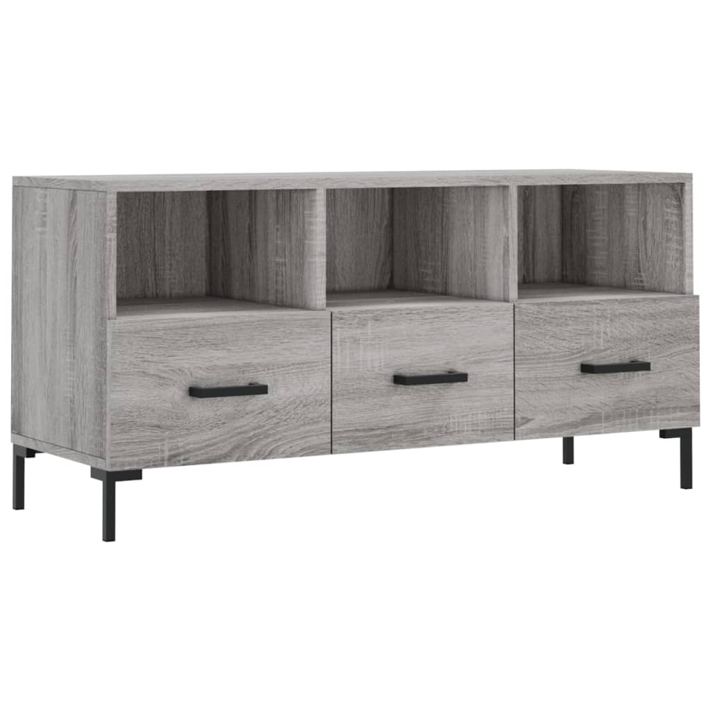 Mobile TV Grigio Sonoma 102x36x50 cm in Legno Multistrato - homemem39