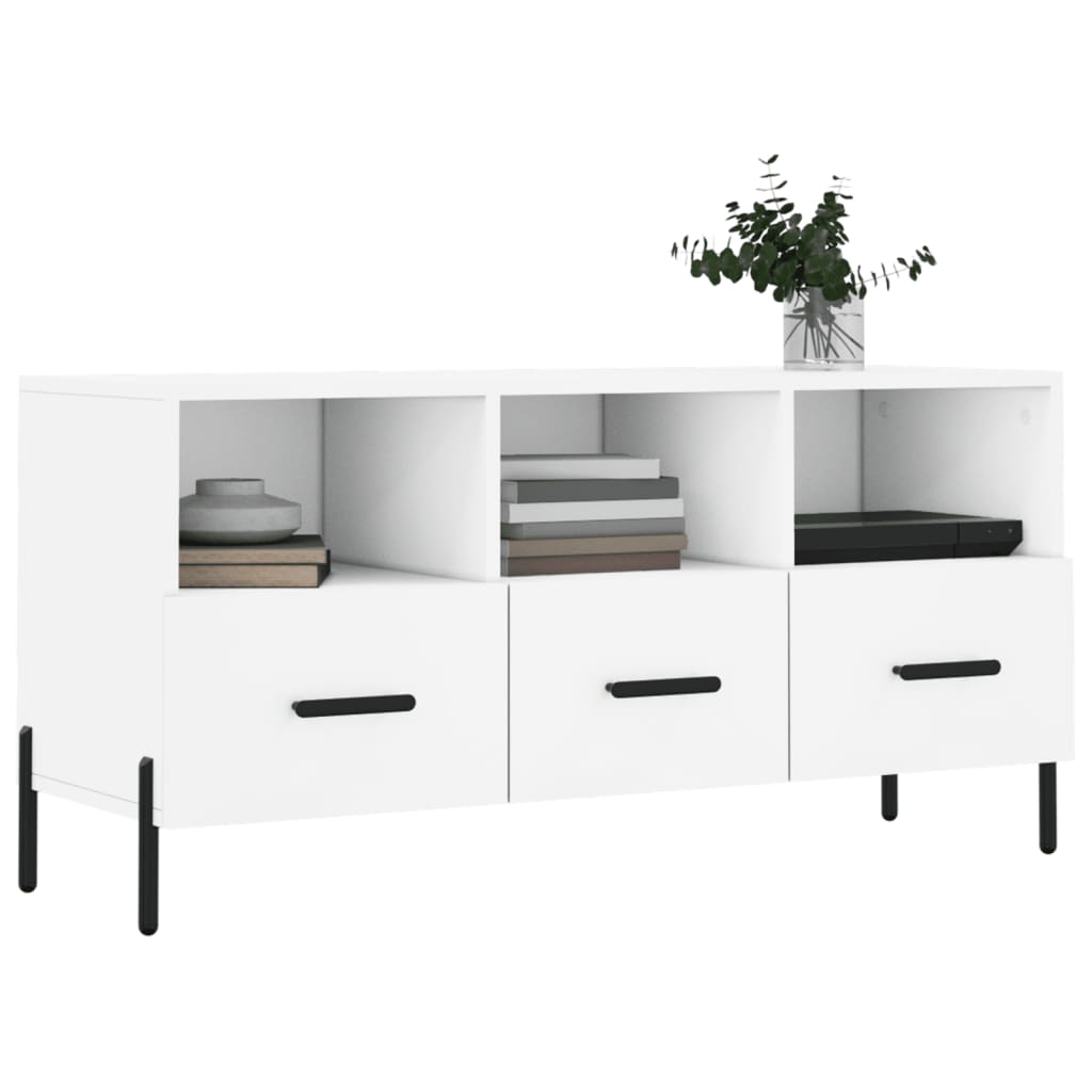 Mobile Porta TV Bianco 102x36x50 cm in Legno Multistrato - homemem39