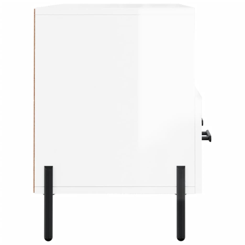 Mobile Porta TV Bianco Lucido 102x36x50 cm in Legno Multistrato - homemem39