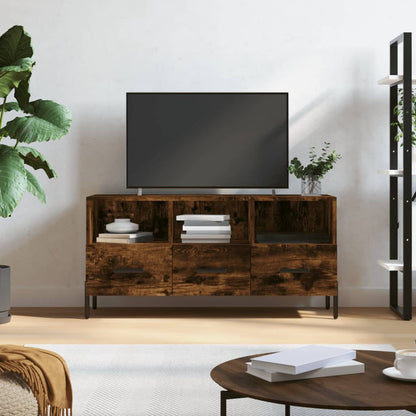 Mobile Porta TV Rovere Fumo 102x36x50 cm in Legno Multistrato - homemem39