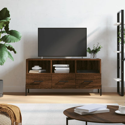 Mobile TV Rovere Marrone 102x36x50 cm in Legno Multistrato - homemem39