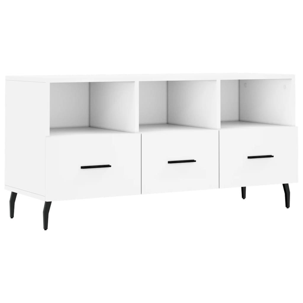 Mobile Porta TV Bianco 102x36x50 cm in Legno Multistrato - homemem39