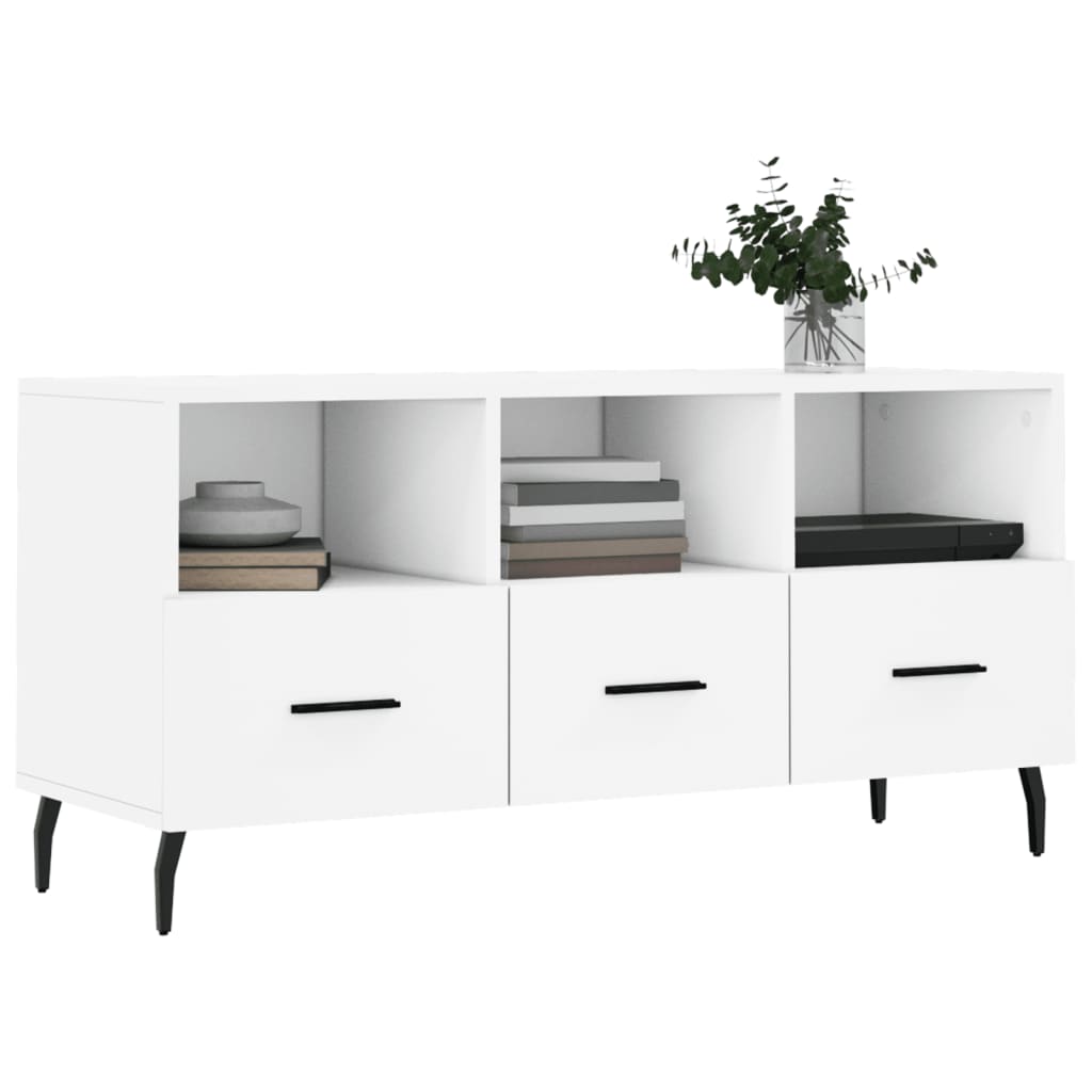 Mobile Porta TV Bianco 102x36x50 cm in Legno Multistrato - homemem39