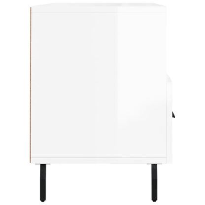 Mobile Porta TV Bianco Lucido 102x36x50 cm in Legno Multistrato - homemem39