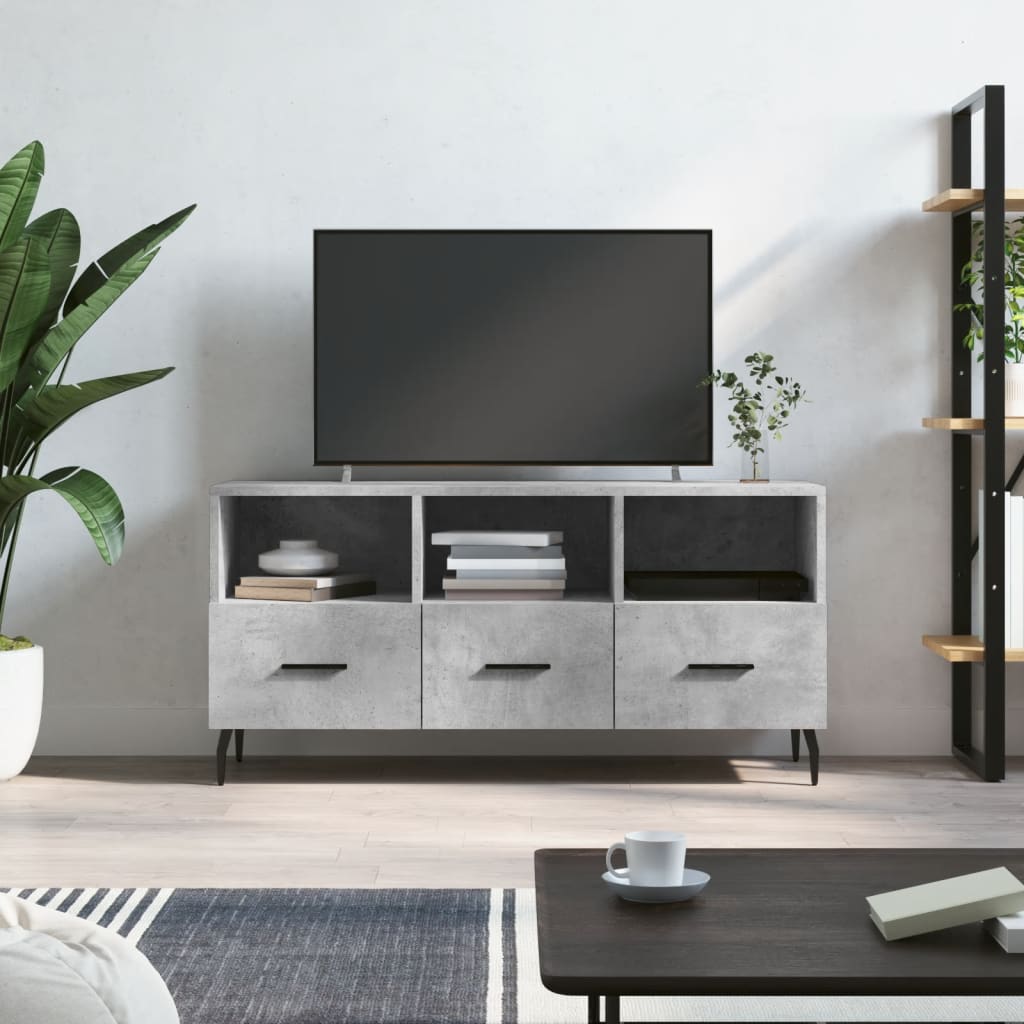 Mobile Porta TV Grigio Cemento 102x36x50 cm Legno Multistrato - homemem39