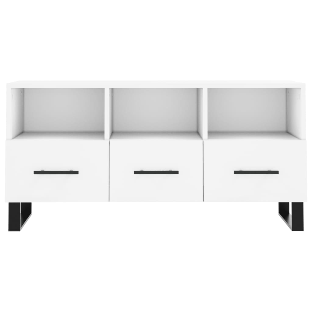 Mobile Porta TV Bianco 102x36x50 cm in Legno Multistrato - homemem39