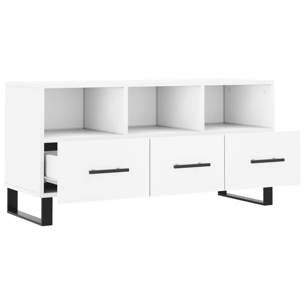 Mobile Porta TV Bianco 102x36x50 cm in Legno Multistrato - homemem39