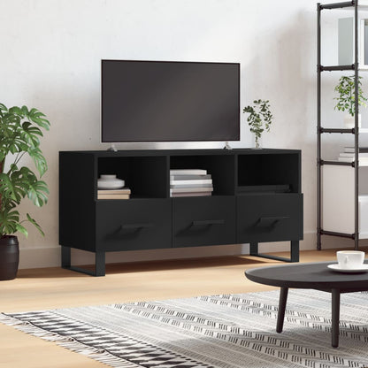 Mobile Porta TV Nero 102x36x50 cm in Legno Multistrato - homemem39