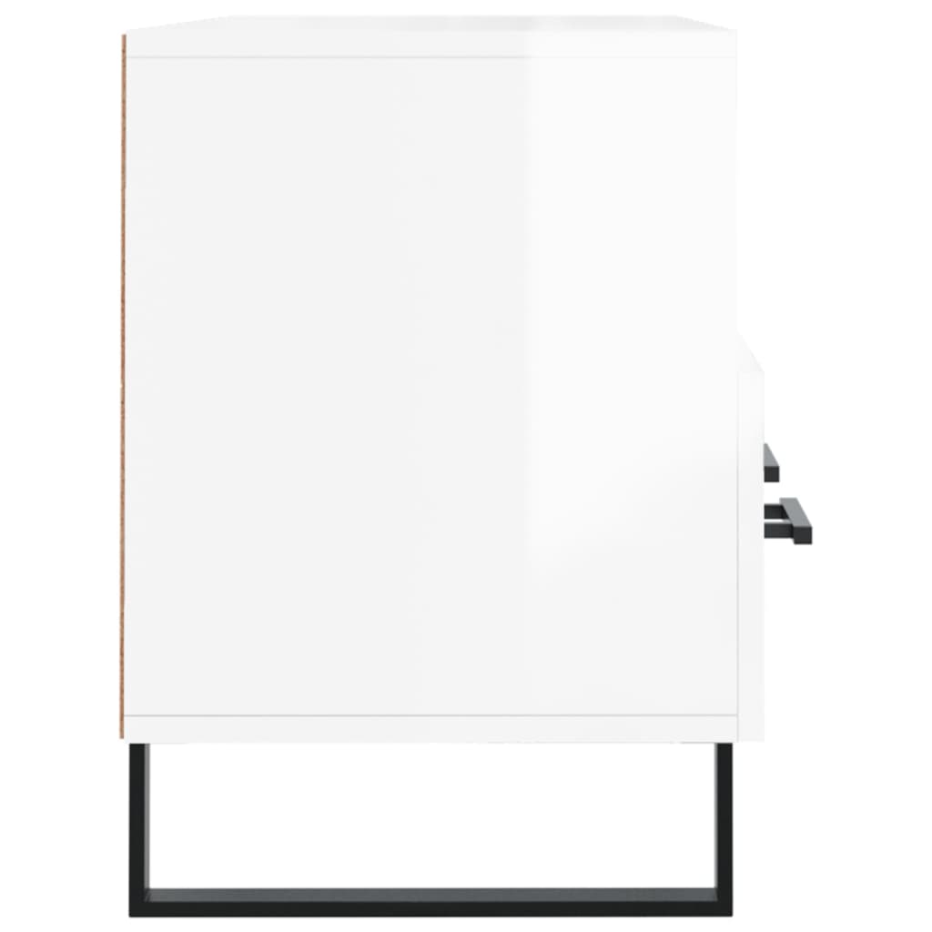 Mobile Porta TV Bianco Lucido 102x36x50 cm in Legno Multistrato - homemem39