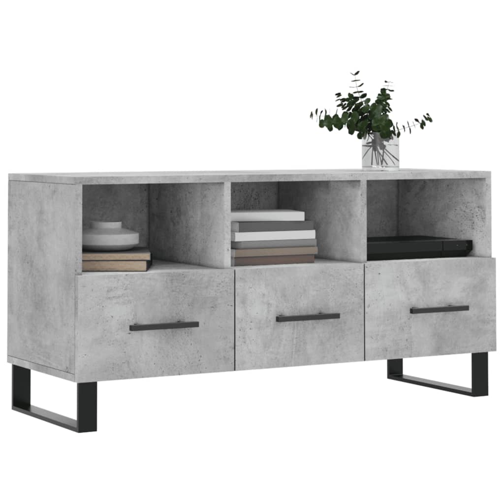 Mobile Porta TV Grigio Cemento 102x36x50 cm Legno Multistrato - homemem39