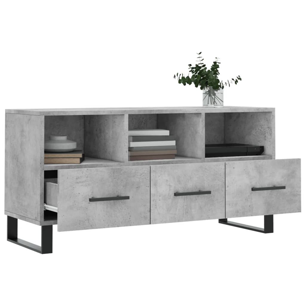 Mobile Porta TV Grigio Cemento 102x36x50 cm Legno Multistrato - homemem39