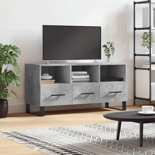 Mobile Porta TV Grigio Cemento 102x36x50 cm Legno Multistrato - homemem39