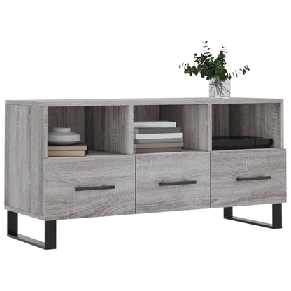 Mobile TV Grigio Sonoma 102x36x50 cm in Legno Multistrato - homemem39